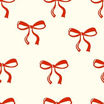 Charming red bow pattern perfect for children cute designs. Stock Illustration