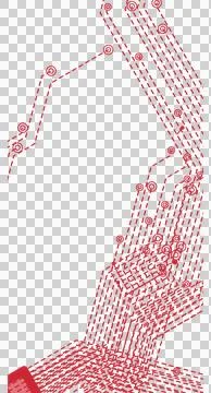 Charming red technology circuit pattern transparent PNG design element Stock Photos