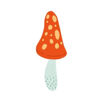 Charming red toadstool mushroom with a whimsical, magical vibe. Perfect for Stock Illustration