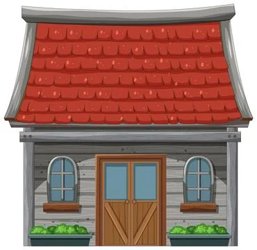 Charming Rustic House Illustration Ilustración de archivo