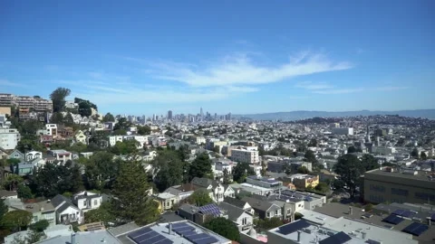 Charming San Francisco view from Billy Goat Hill Park Stock Footage 222503951