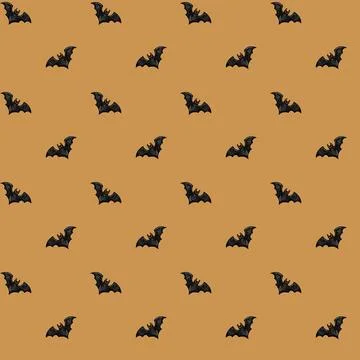 Charming seamless pattern of bats for Halloween celebrations in autumn settin Stock Illustration