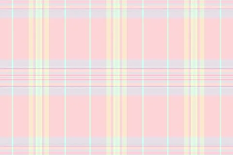 A charming seamless plaid pattern featuring soft pastel pink, yellow, and blu Stock Illustration