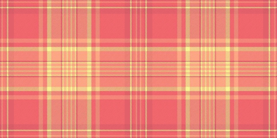 A charming seamless plaid pattern in soft coral and warm yellow hues. This cl Stock Illustration
