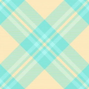 A charming seamless tartan pattern in soft pastel teal and creamy beige. This Stock Illustration