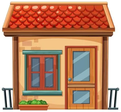Charming Small House Illustration Ilustración de archivo