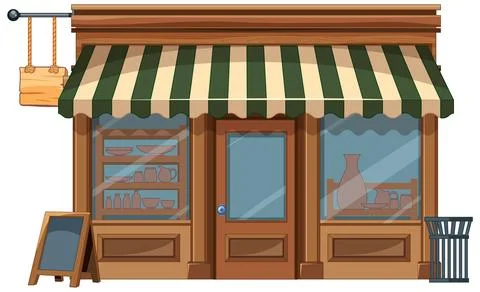 Charming Small Storefront Illustration Stock Illustration