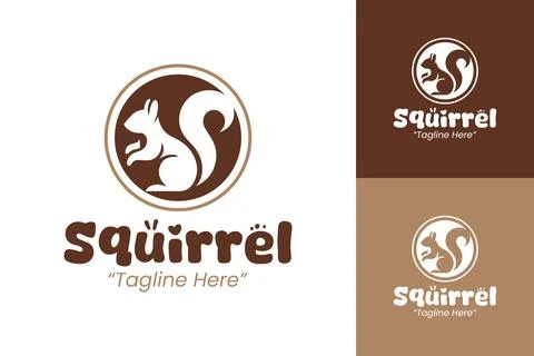 Charming Squirrel Logo Design for Agencies and Personal Branding Stock Illustration