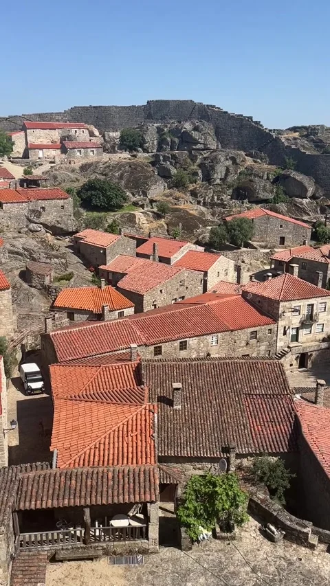 Charming Stone Streets of Sortelha, One of the Oldest and Most Beautiful Village Stock Footage 311860811
