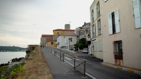 Charming street in Antibes Stock Footage 208456945