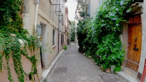 Charming street in Antibes Stock Footage 208457702