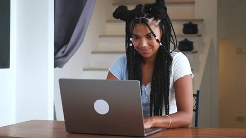 Charming successful young multi-ethnic woman, freelance person, entrepreneur Stock Footage 202245359