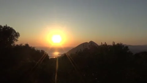 A charming sunset on the Corfu Island Video stock 152298690