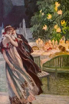 The charming time composition of A.F. Gorguet, Les Musardises, Le Bois Sacre, Stock Illustration