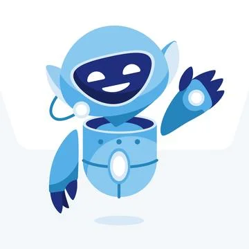 Charming vector illustration of a friendly robot character, perfect for Ilustração Stock