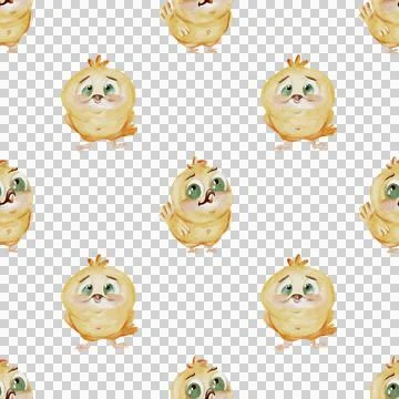 Charming watercolor chicken pattern for textile and packaging designs Illustrazione stock