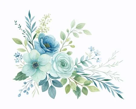 Charming watercolor flower elements perfect for spring-themed designs, Mother Illustrazione stock