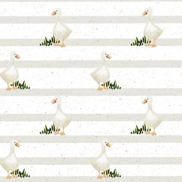 Charming watercolor geese pattern designed for textile and wrapping applica.. Stock-Illustration