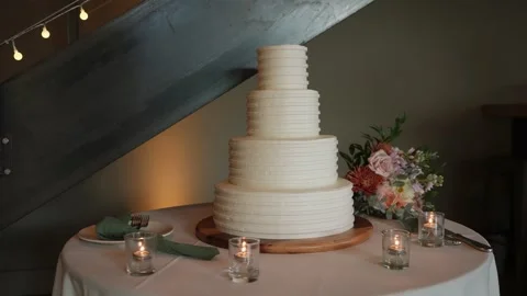 Charming Wedding Event Ambiance Setup, Stylish Indoor Wedding Scene With Stock Footage 323771064