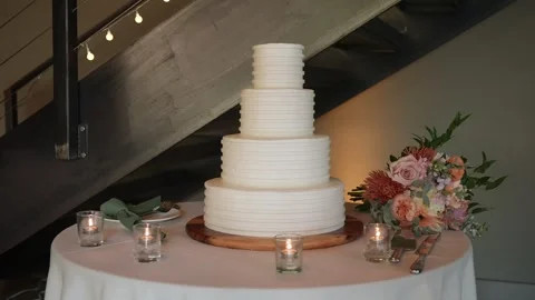 Charming Wedding Event Ambiance Setup, Stylish Indoor Wedding Scene With Stock-Footage 323771450