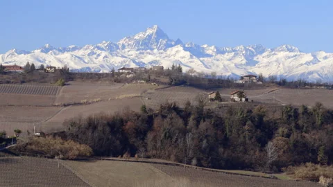 Charming winter landscape of the Langhe wine region in Piedmont, Italy 動画素材 270690291
