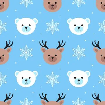 Charming Winter Seamless Pattern Design Featuring Decorative Elements in a .. Illustrazione stock