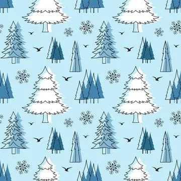 Charming Winter Seamless Pattern Design Featuring Decorative Elements in a .. Illustrazione stock
