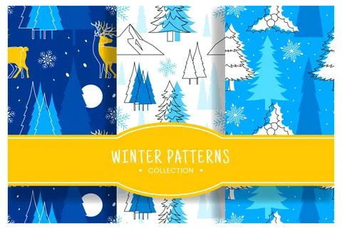 Charming Winter Seamless Pattern Design Featuring Decorative Elements in a .. Illustrazione stock