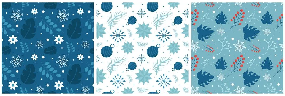 Charming Winter Seamless Pattern Design Featuring Decorative Elements in a .. 스톡 일러스트