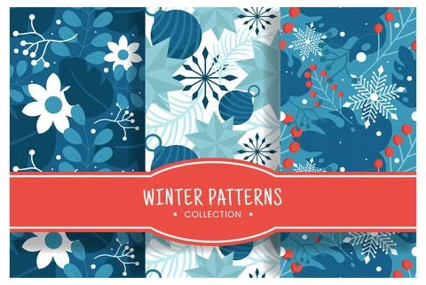 Charming Winter Seamless Pattern Design Featuring Decorative Elements in a .. Illustrazione stock