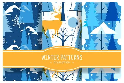 Charming Winter Seamless Pattern Design Featuring Decorative Elements in a .. Stock Illustration