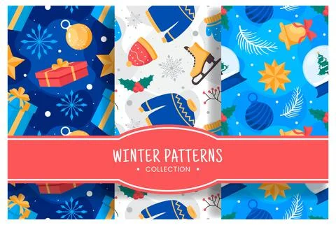 Charming Winter Seamless Pattern Design Featuring Decorative Elements in a .. Illustrazione stock