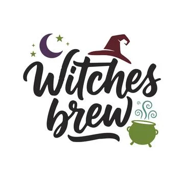 Charming witches brew illustration with hat and potion, perfect for halloween Stock Illustration