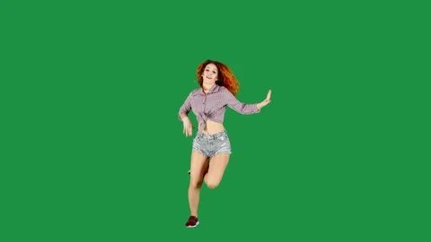 Charming Young Dancer on Green Screen Stock Footage 111851197