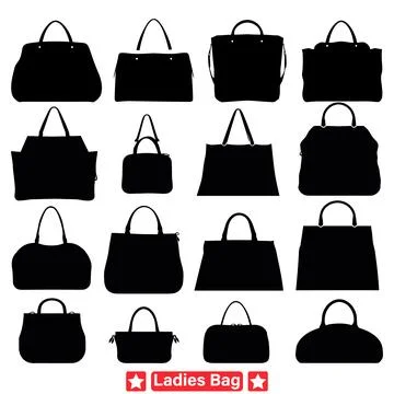 Charmingly Chic  Unleash Your Inner Fashionista with Our Women s Bag Silhou.. Stock Illustration