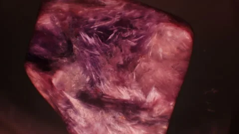 Charoite Analysis with Detailed Visualization of Silicate Mineral Structure Stock Footage 278184414