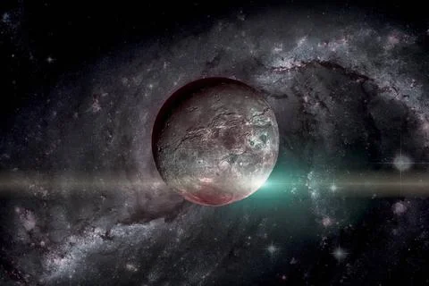 Charon is the largest moon of the dwarf planet Pluto. Charon is the larges... Stock Photos