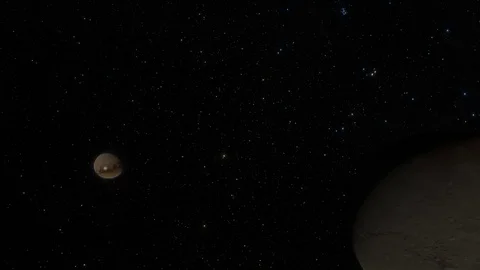 Charon Moon and Pluto Kuiper Belt 2 Stock Footage 84951385