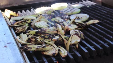 Charred Onions Stock Footage 68796740