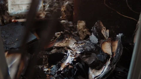 Charred remnants of paper documents Video stock 200916674