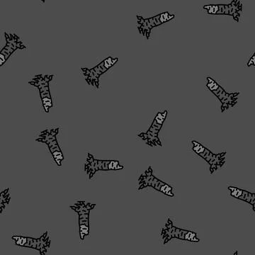 Charred tree trunk wildfire disaster vector seamless pattern Stock Illustration