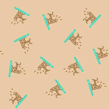 Charred tree trunk wildfire disaster vector seamless pattern Stock Illustration