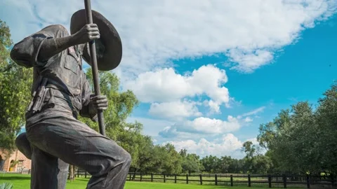 Charro statue with clouds &amp; blue sky timelapse. Stock Footage 204970188