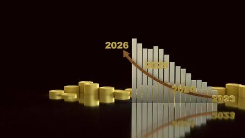The  Chart 2026 for Business concept 3d Rendering. Stock Illustration