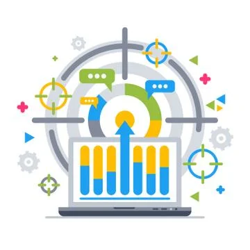 Chart analytics target Stock Illustration