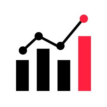 Chart and bar graph. Sales and statistics. Vector. Stock Illustration