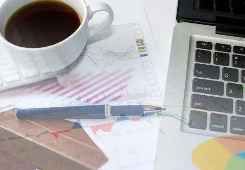 Chart and computer Stock Photos