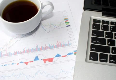 Chart and computer Stock Photos