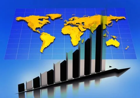 Chart and earth Stock Illustration