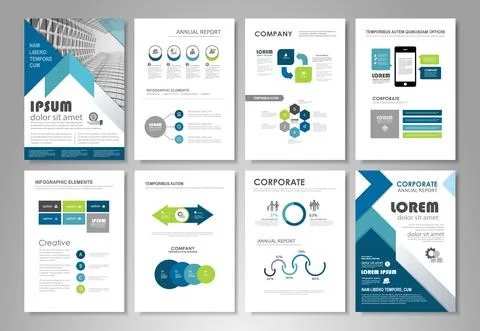 Chart and graph infographic set Stock Illustration